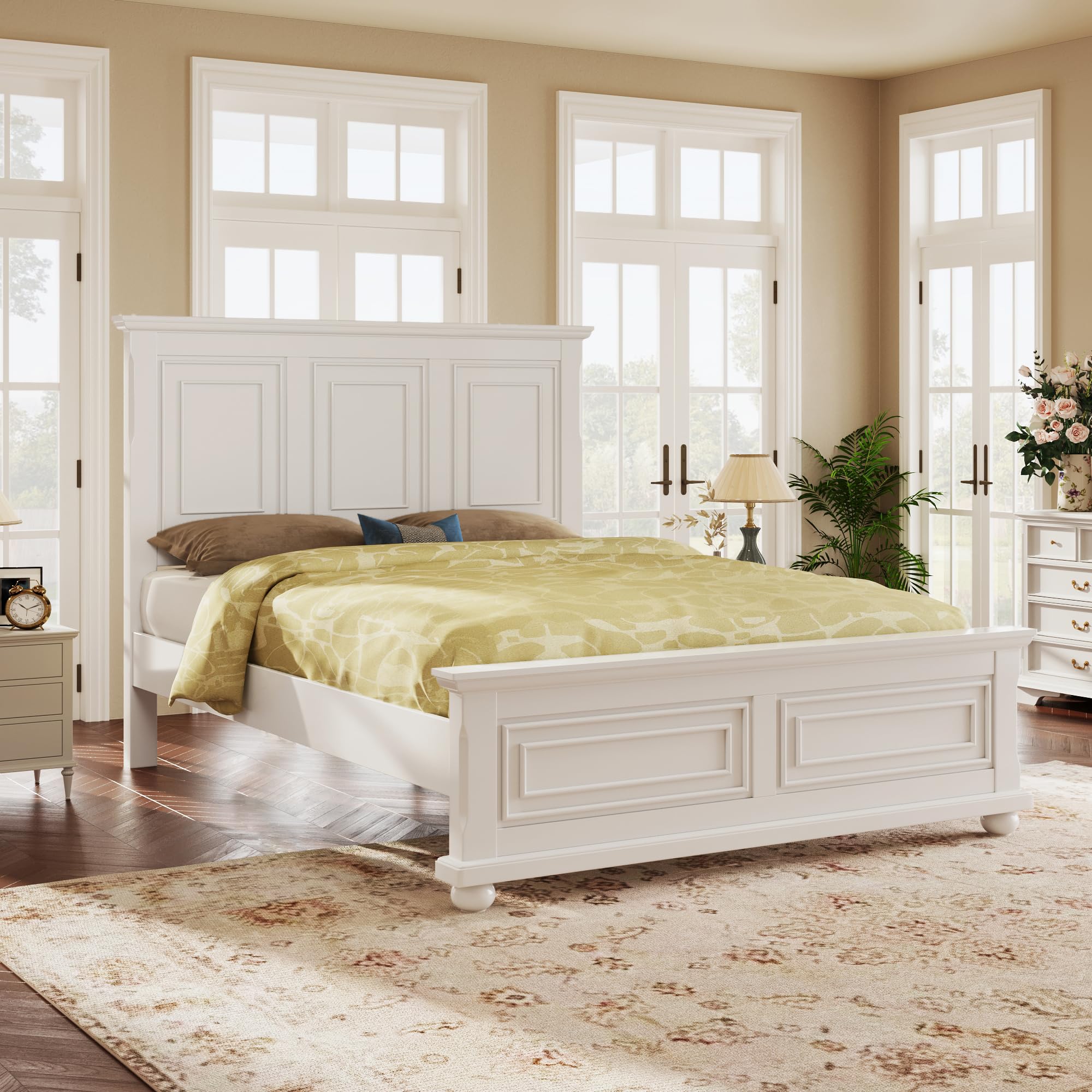 Amazon.com: Merax King Bed Frames Traditional Town and Country