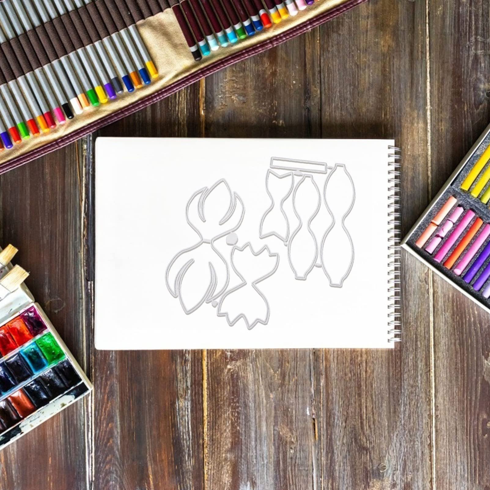 VILLCASE 6 Ensembles Découpes Métalliques Acier Au Modèles de Découpe et Embossage pour Création et Scrapbooking