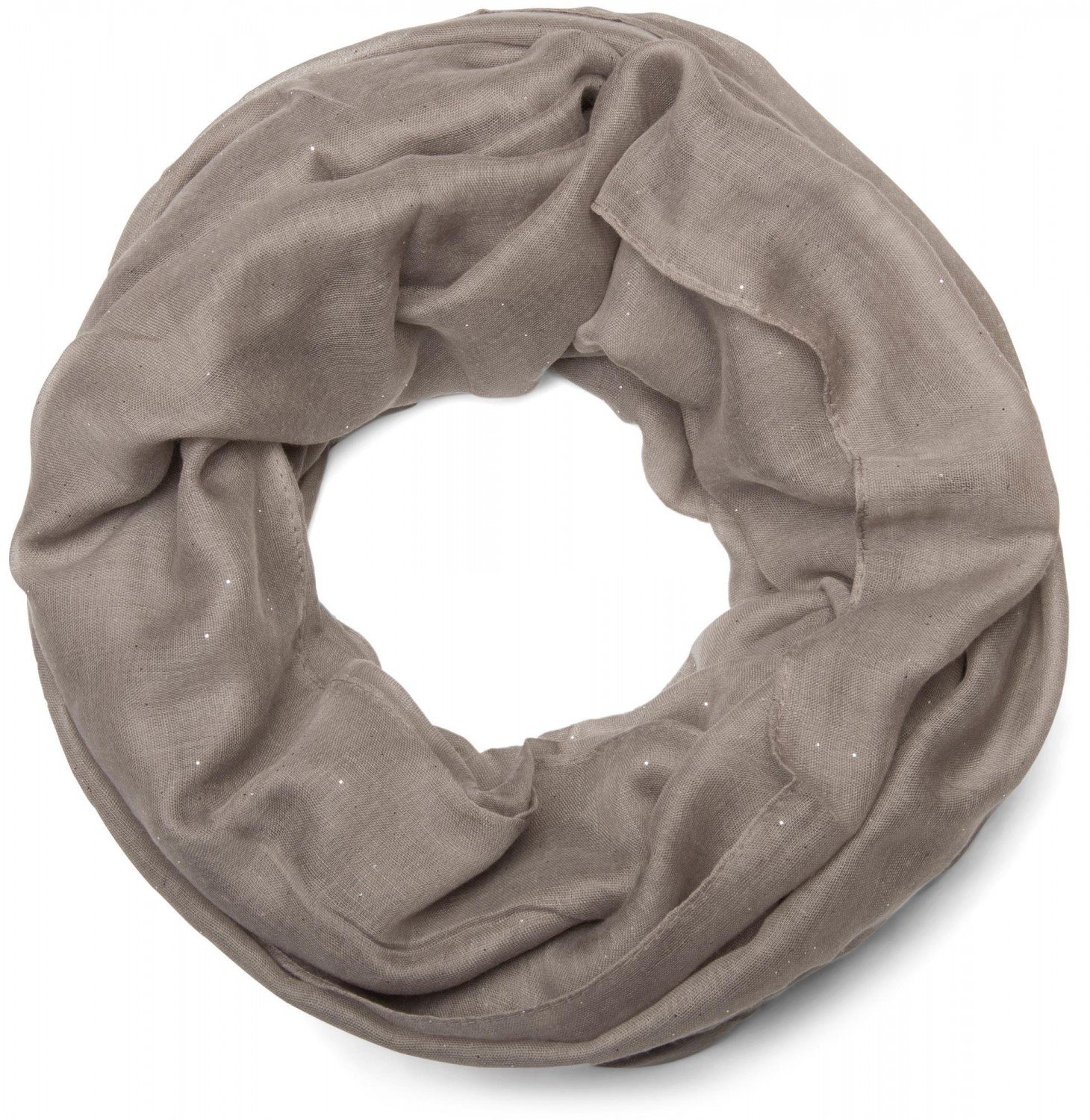 styleBREAKER elegant glittering tube scarf, uni, ladies 01018090, Colour:Taupe