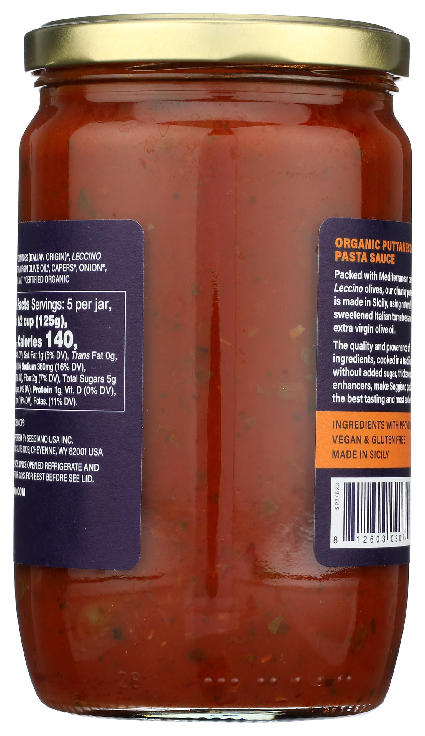 SEGGIANO Organic Puttanesca Pasta Sauce, 24 OZ
