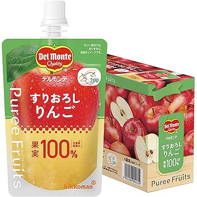 デルモンテ ピュレフルーツ すりおろしりんご 110gパウチ×6個 果実100％ スムージー フルーツピューレ