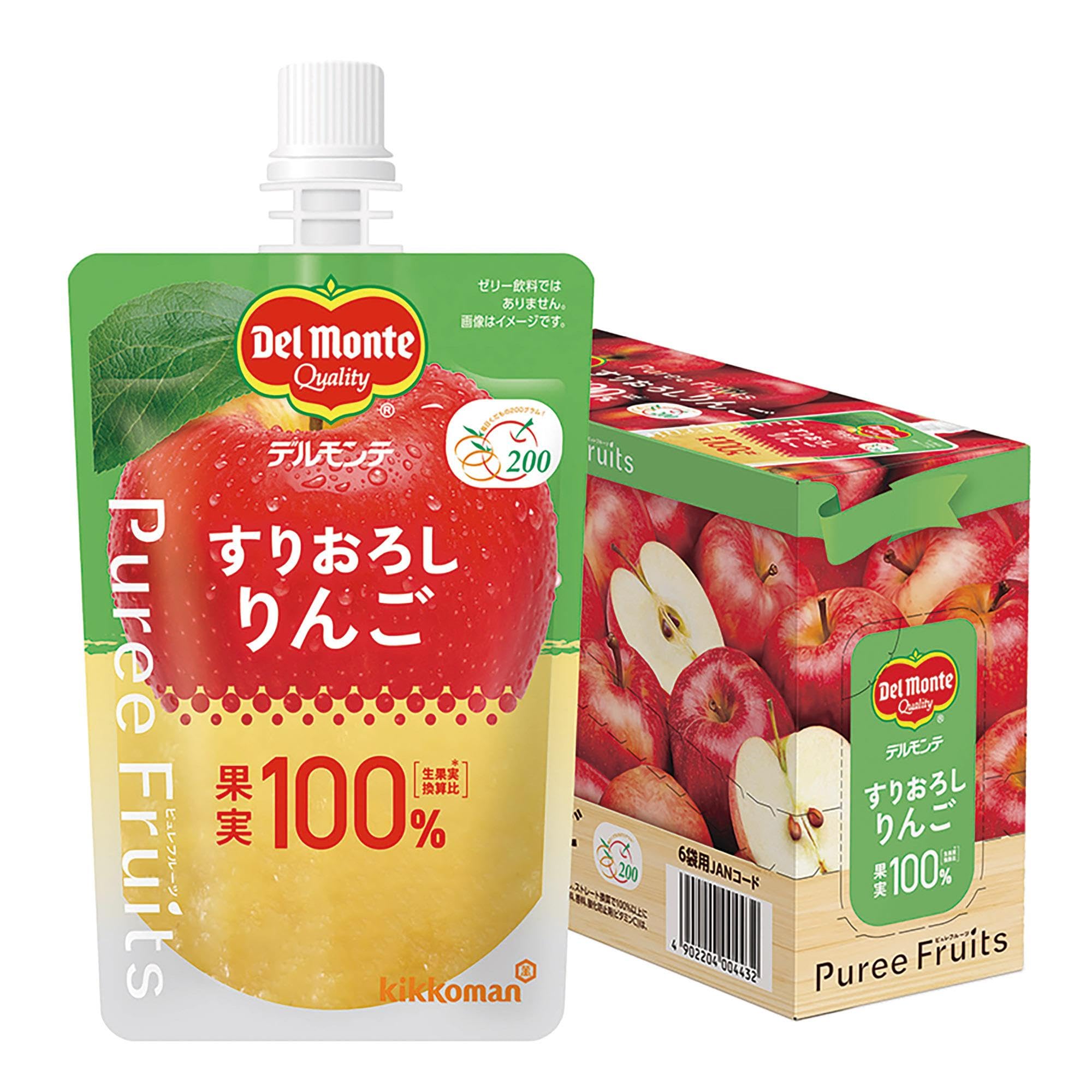 Del Monte ピュレフルーツ すりおろしりんご 110gパウチ×6個