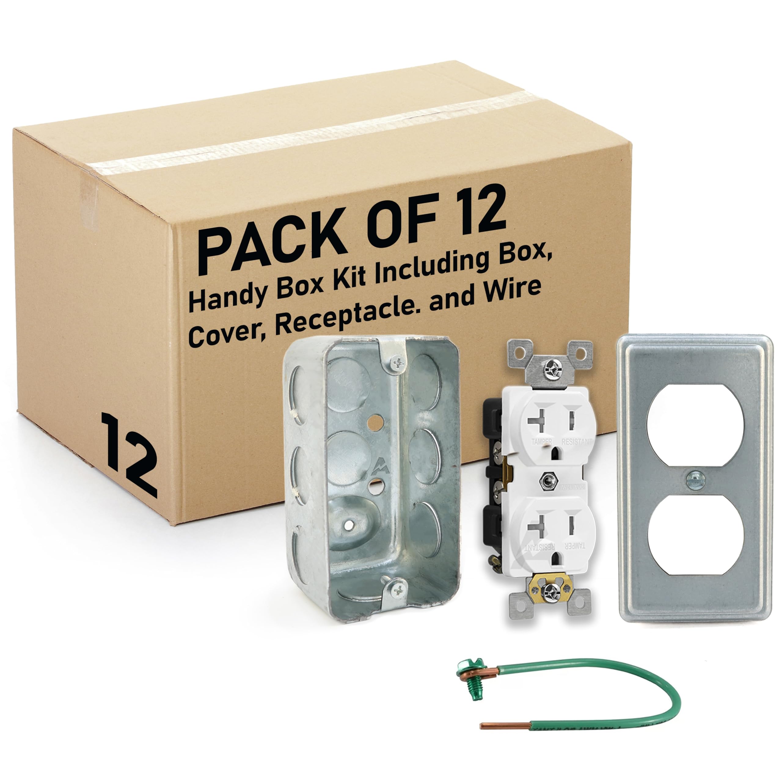 2x4 Metal Outlet Box Kit - 20 Amp Receptacle -10