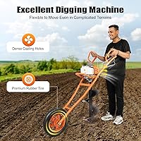 Vista 3 de Excavadora de agujeros para postes de 63CC de 2 tiempos, 3HP, a gas - Excavadora de agujeros para postes con barrena de tierra con diseño