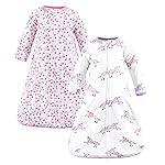 Hudson Baby Unisex Baby Cotton Wearable Sleeping Bag, Sack, Blanket, Floral Unicorn Long Sleeve, 12-18 Months