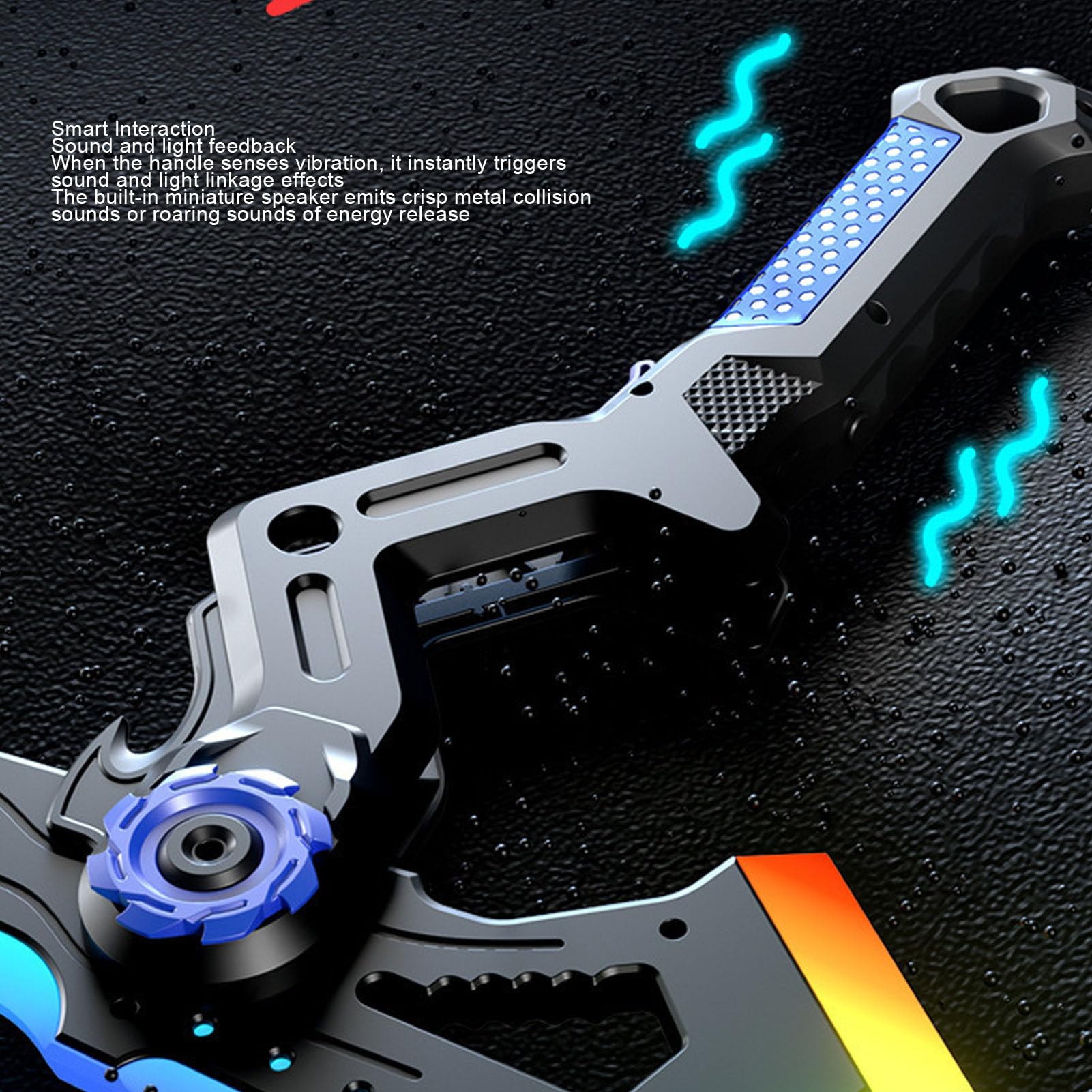 Naroote Juguete de Hacha Brillante LED, Espada de Luz de Sonido, Juguete de Espada de Hacha de Doble Forma con Retroalimentación de Vibración, Efectos LED Coloridos para Juego Inmersivo