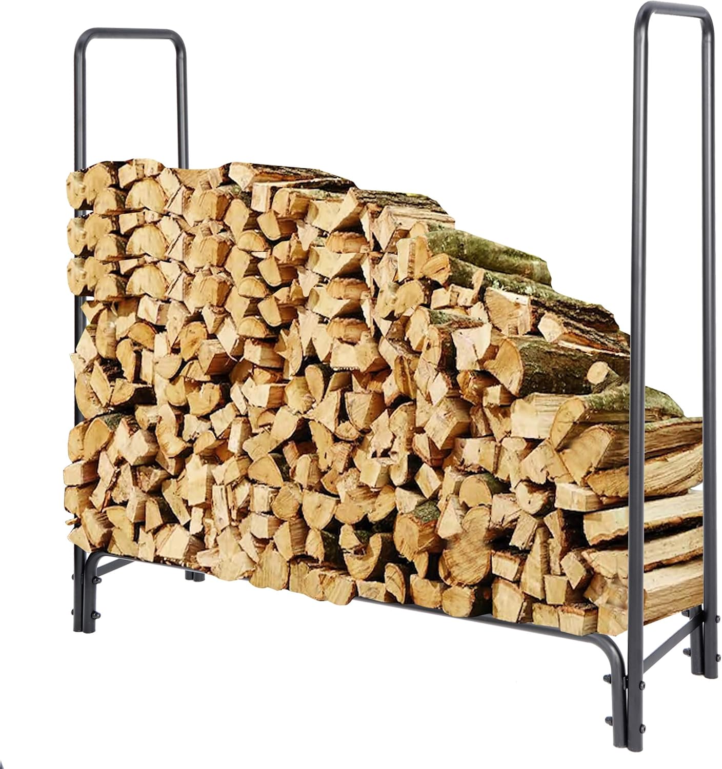 Black 228445101 Firewood Rack Log Rack4ft Indoor/Outdoor