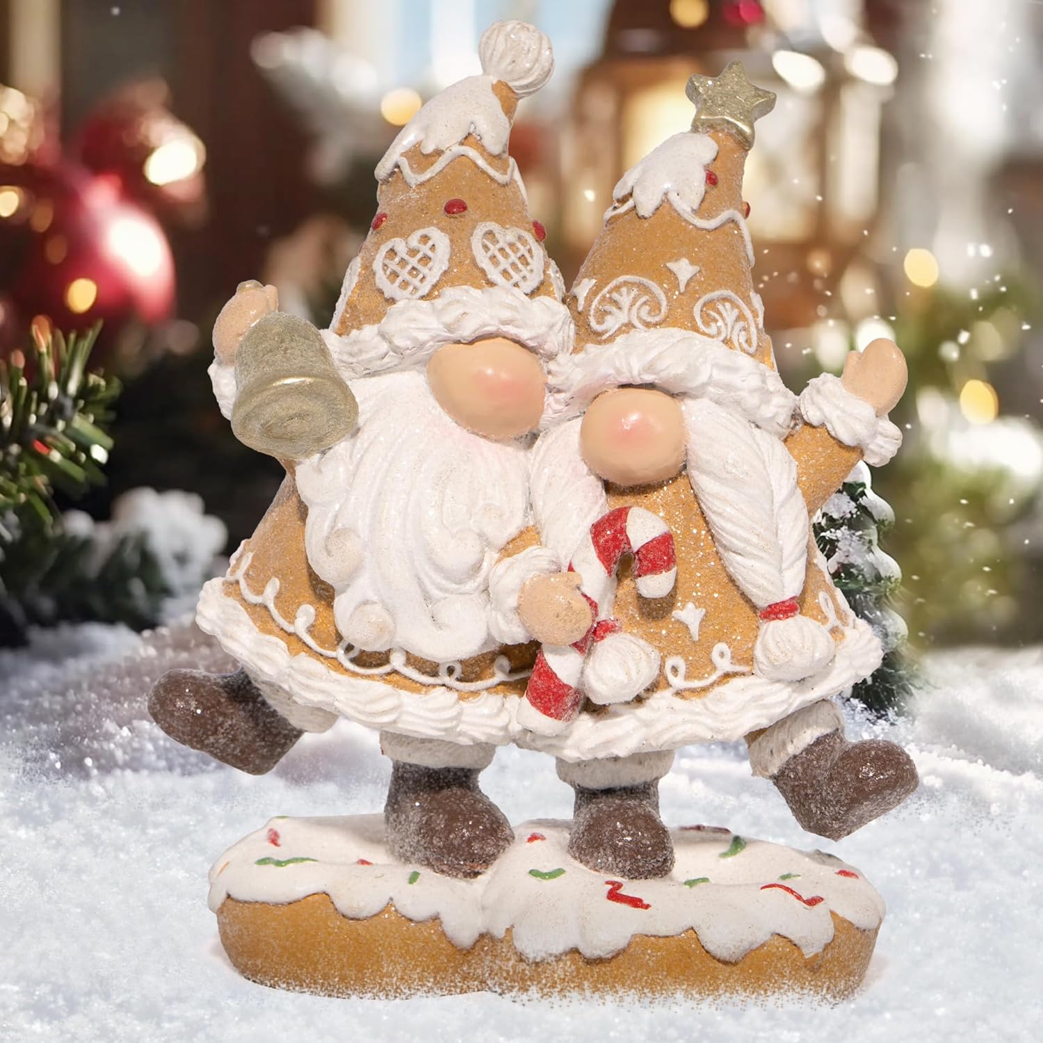 Hodao Gingerbread Man Gnome Decorations - Handmade Swedish Tomte Figurines for Home Decor, Winter New Year Gifts (1pcs Brown) - Image 2