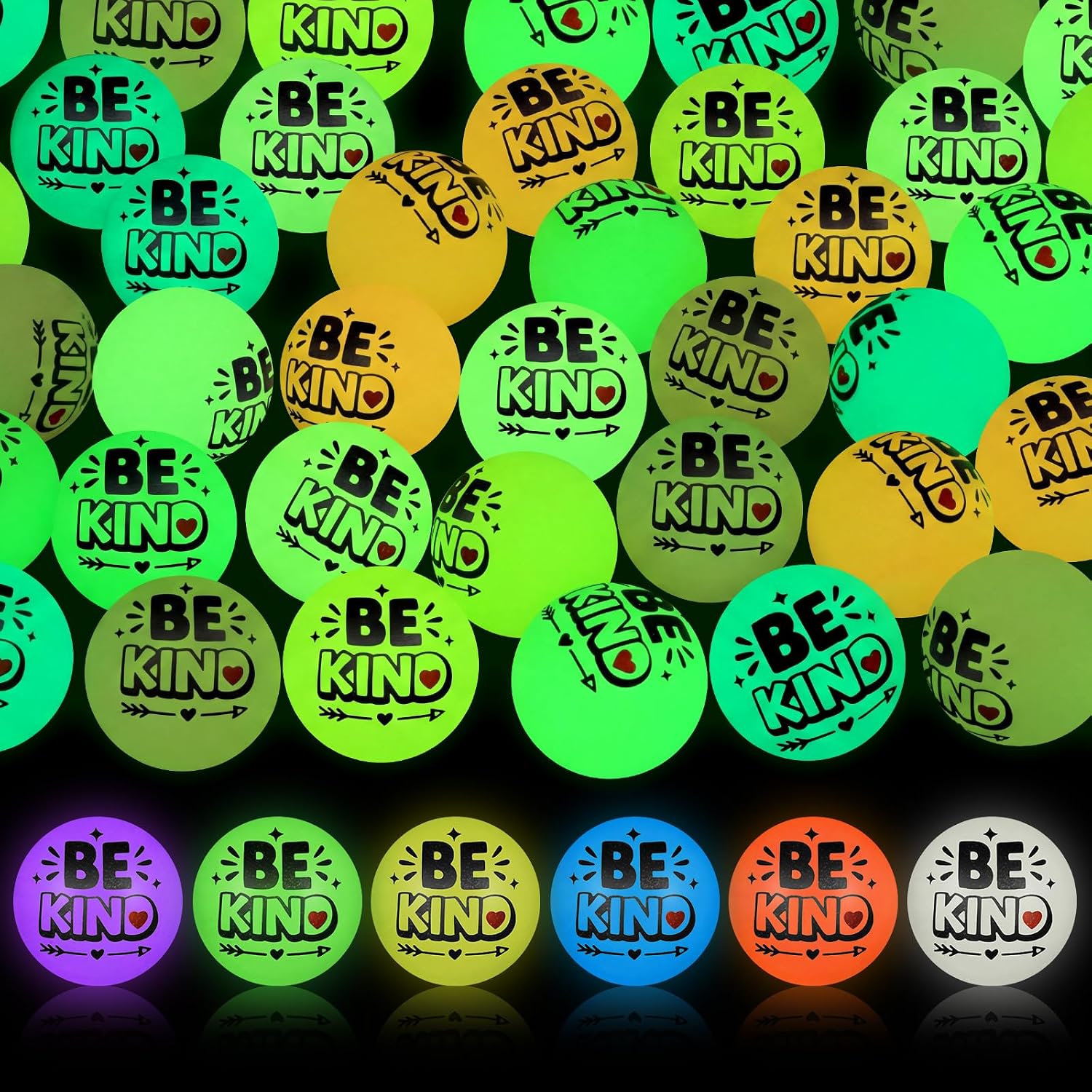 Hollowfly 50 Pcs VBS 2026 Gifts Christian Glow in The Dark Bouncy Balls Bulk 1.1 Inch Jesus is The Light of The World Illumination Sunday School Prize Christian Gifts for Kids Church Supplies
