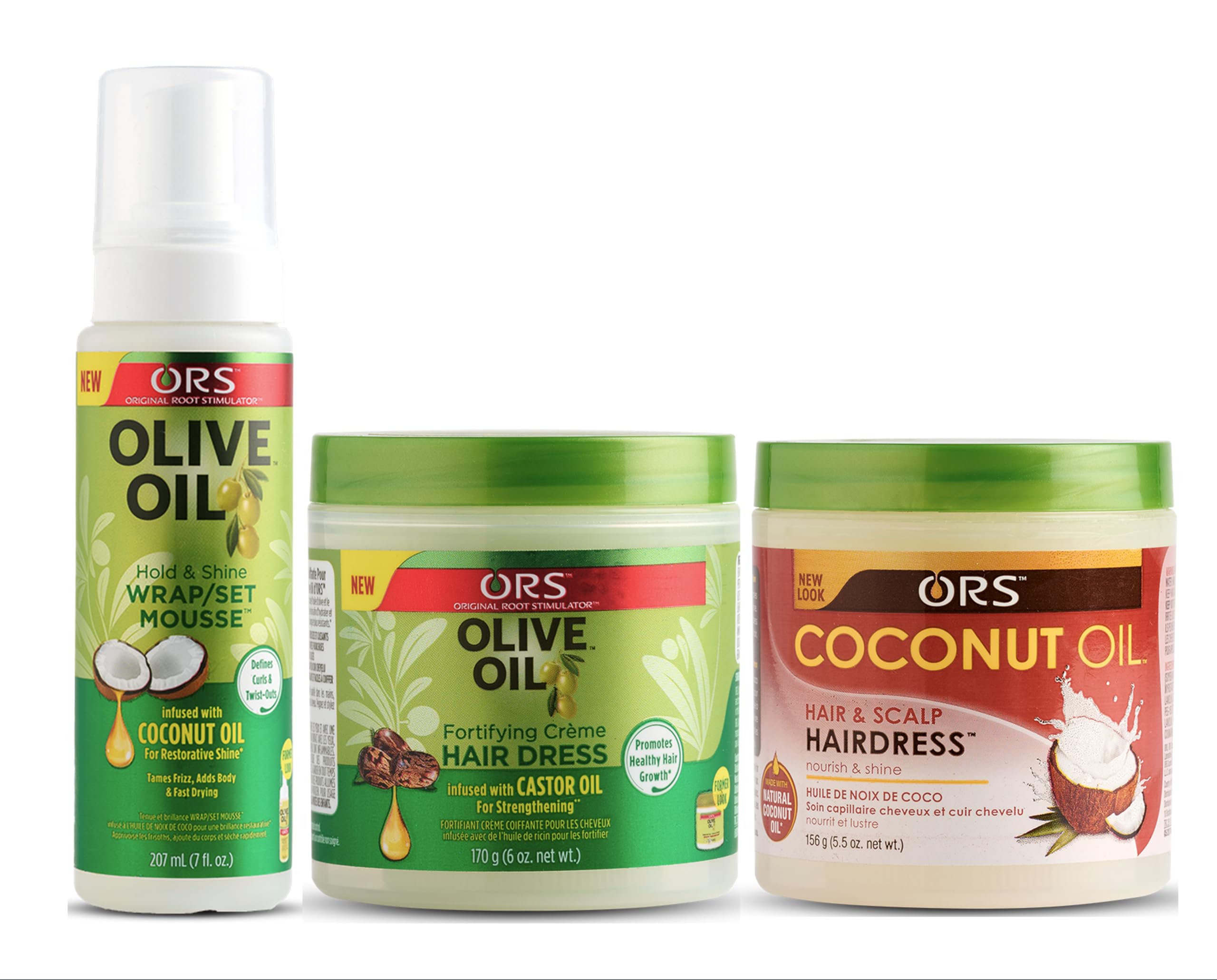 Amazon.com: ORS Olive Oil Hold & Shine Wrap Set Mousse Infused