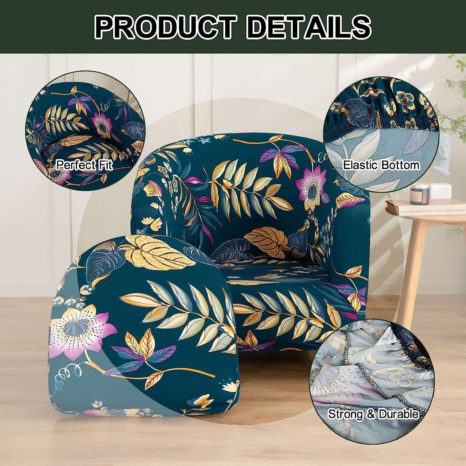 Lydevo Copripoltrona 1 Posto Elasticizzato,Copripoltrona con Cuscino