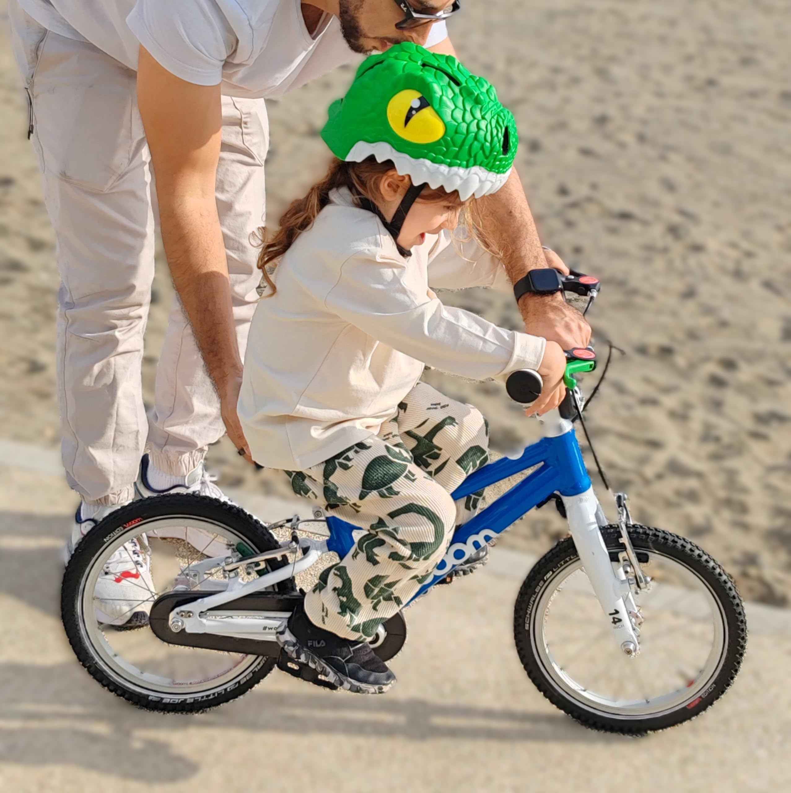Crazy Safety Kinder Fahrradhelm | Fahrradhelm Kinder 2-7 Jahren für Fahrrad, Skateboard, Radsport, Laufrad, Tretroller, Inlineskates | Leichter und Verstellbarer 3D Tierhelm 49-55 cm (Krokodil Grün)