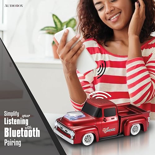 Miniatura 3 de Audiobox SoundRides - Réplica de autos, camiones con altavoz Bluetooth, enlace manos libres, micrófono integrado (barra de calor bajo, negro)