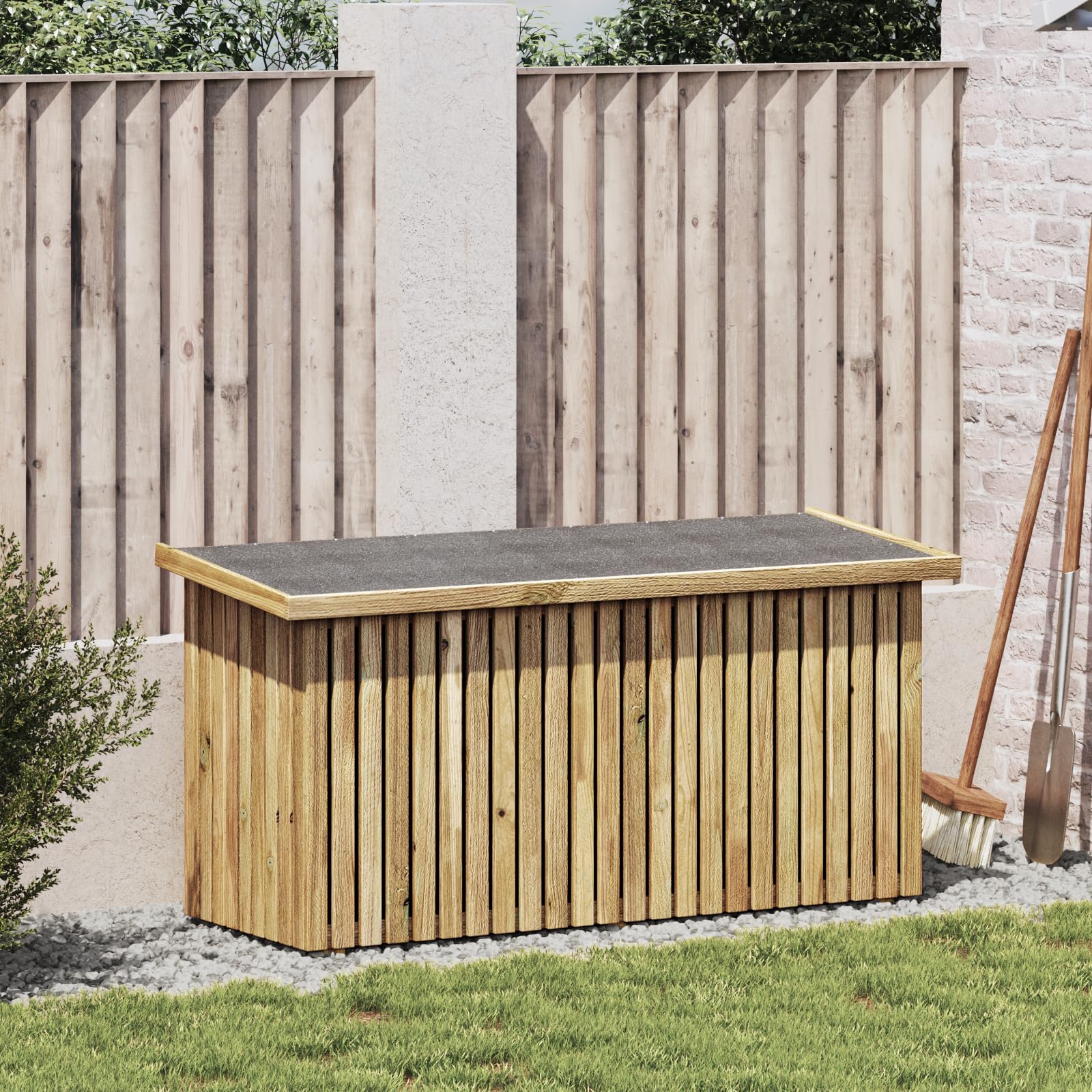 Boîte de rangement en pin traité haute résistance pour extérieurs
