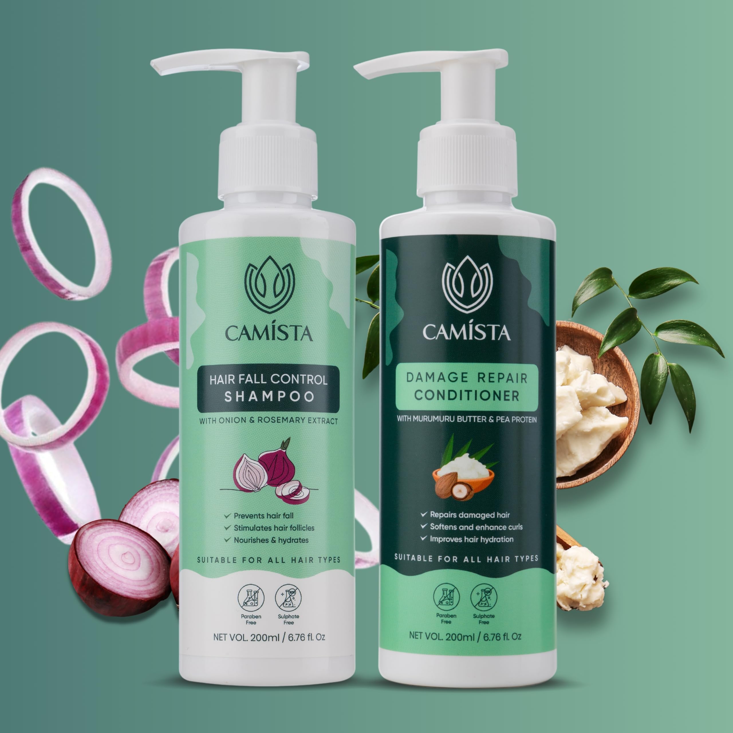 Hair Fall Control Shampoo & Conditioner (400ml) | Reduces Up to 90% Hair Fall & Repairs Damaged Hair | Softens Curls & Controls Frizz | Chemical-Free with Onion & Rosemary | For Men & Women-image-11