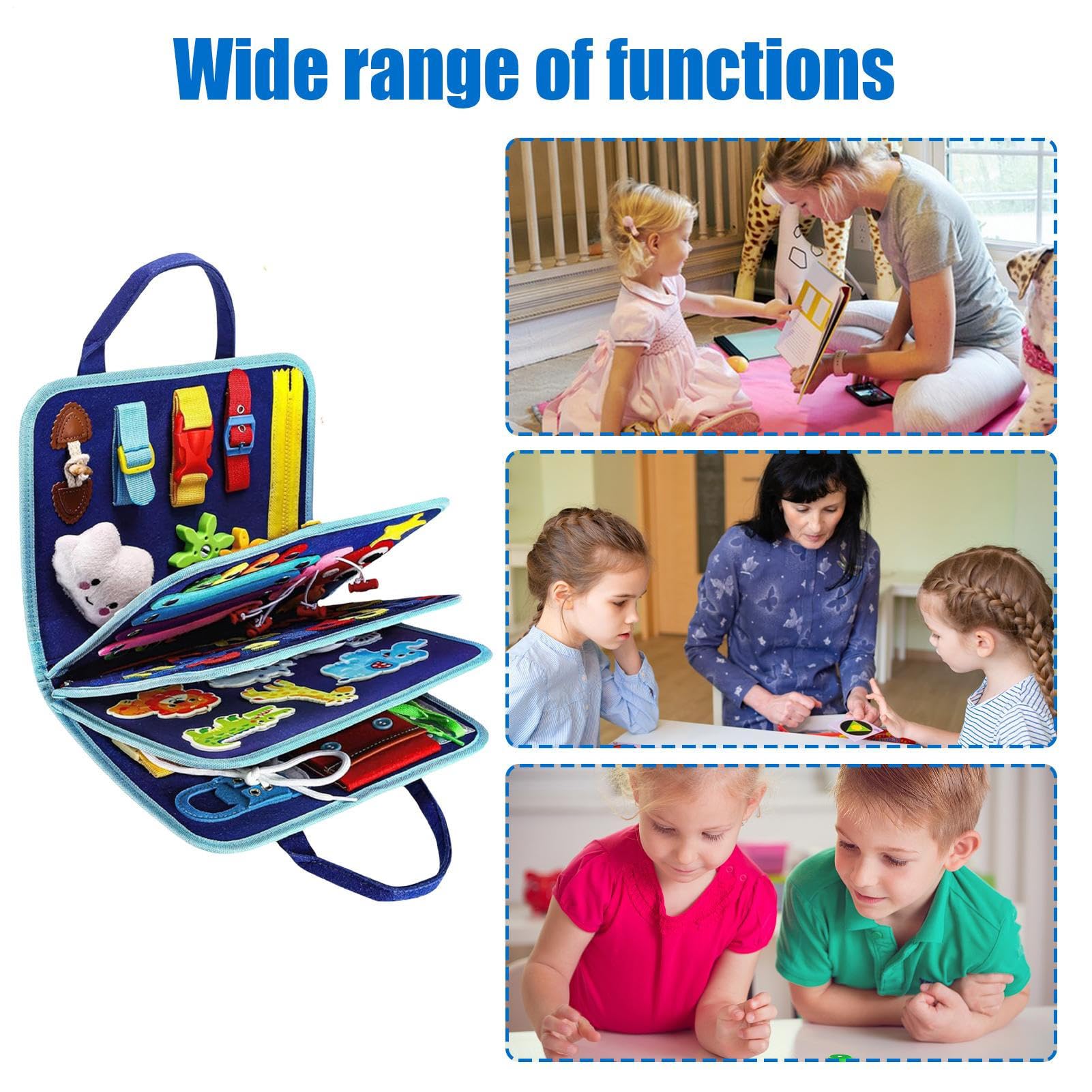 Pädagogische Tafel aus Filz: sensorisches pädagogisches Reisespielzeug, interaktives Buch, Vorschul-Fähigkeitstrainer | Filz-Aktivitätstafel für das Lernen im Kindergarten.