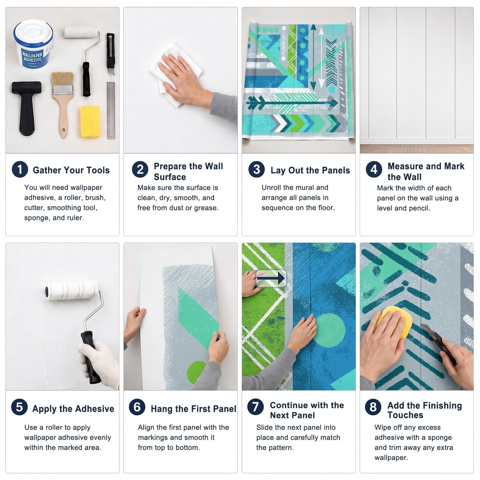 Boho Geométrico Flecha Papel pintado no tejido, Inspiración natural Revestimiento de pared Papel pintado para Pasillo, 450 x 315 cm de pared – Decorativo para sala de estar