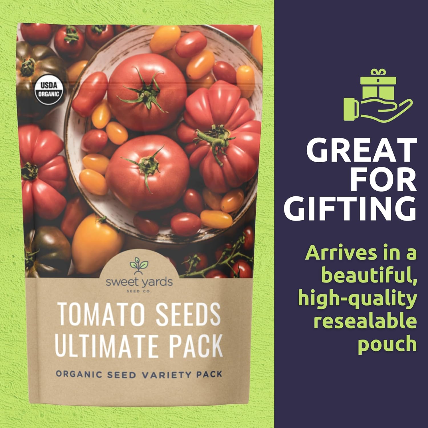 Organic Tomato Ultimate Seed Variety Pack - 17 Individual Packs - 2026 Season - Black Krim, Golden Jubilee, Cherokee Purple and More! for Indoor & Outdoor Planting (Non-GMO, Certified Organic)