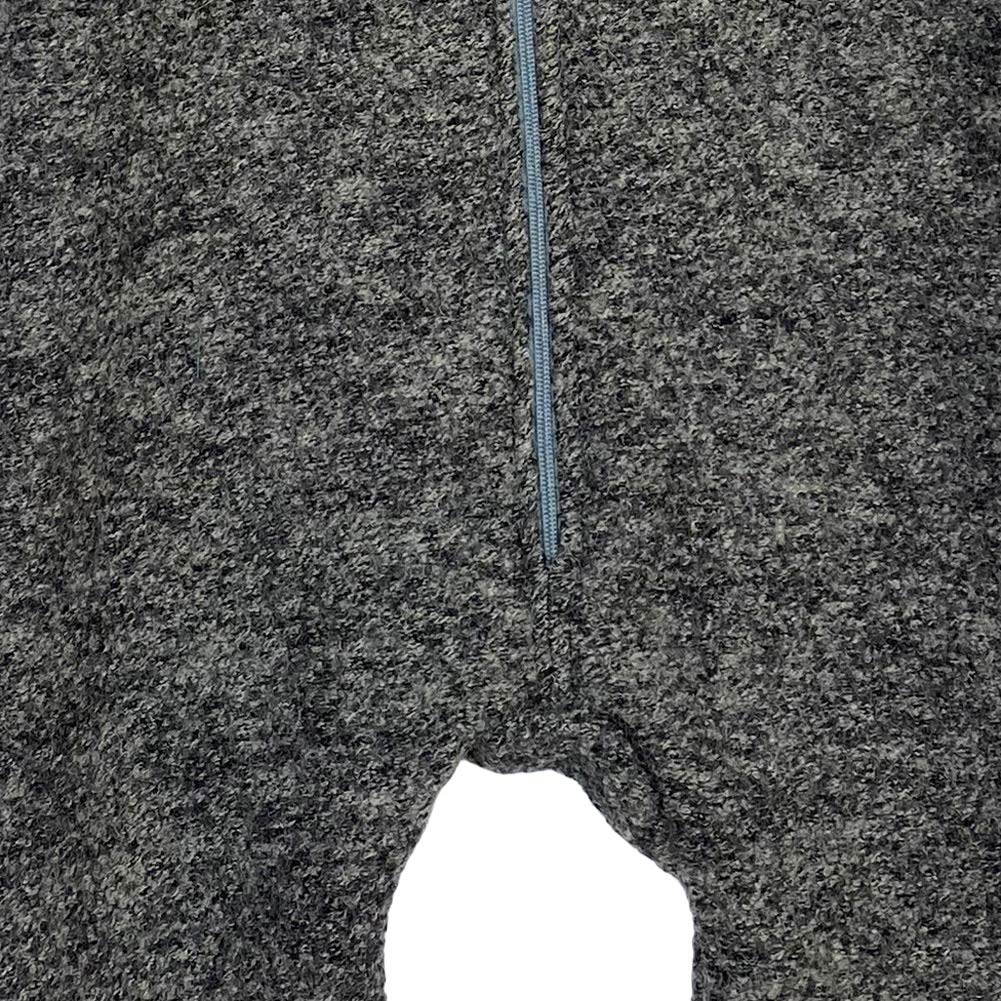 Lilakind Baby Wollwalk Overall mit Kapuze und Reißverschluss |Kleinkind Walkoverall |Made in Germany Grau Meliert Winter Wald Gr. 56/62-104/110