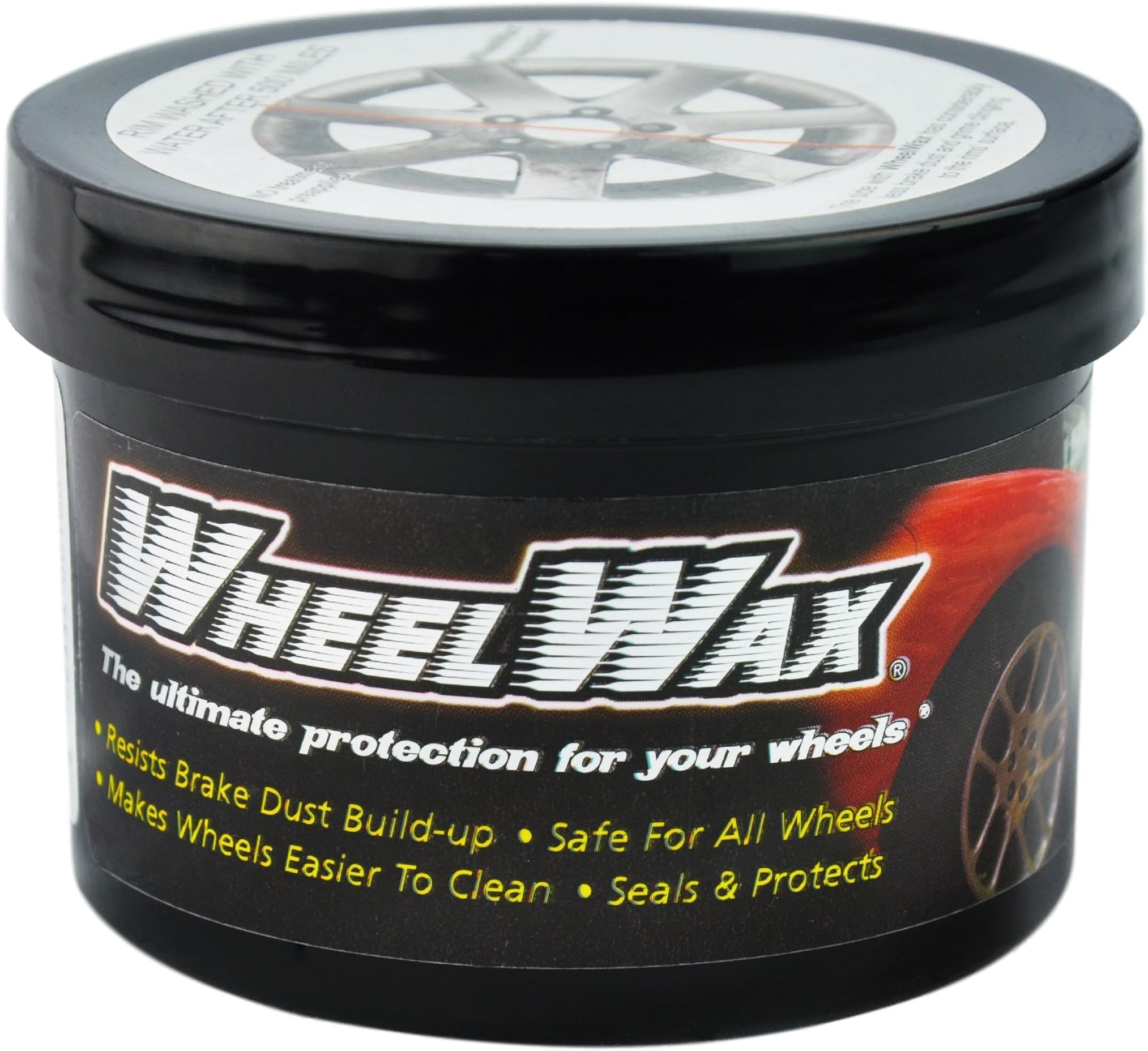 WheelWax Wheel Wax Sealant for your Rims / Wheels 8oz - 236ml Made is USA - Now available in the UK. Resists brake dust build up, safe for all wheel types. Re-apply every 4-6 weeks for best results.