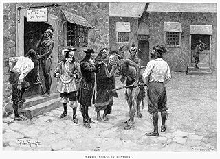 Canada Fur Trade Nnative Americans And Voyageurs In 17Th Century Montreal Wood Engraving 1891 After Frederic Remington Poster Print by (18 x 24)