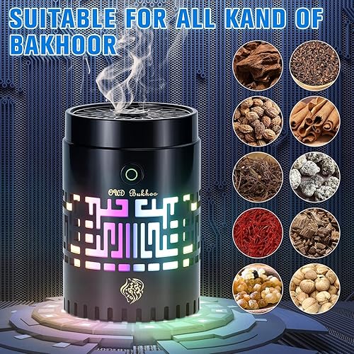 Miniatura 4 de Mini quemador de incienso portátil Bakhoor, quemador eléctrico Bakhoor con control remoto, difusor de aroma USB recargable ligero, soporte eléctrico