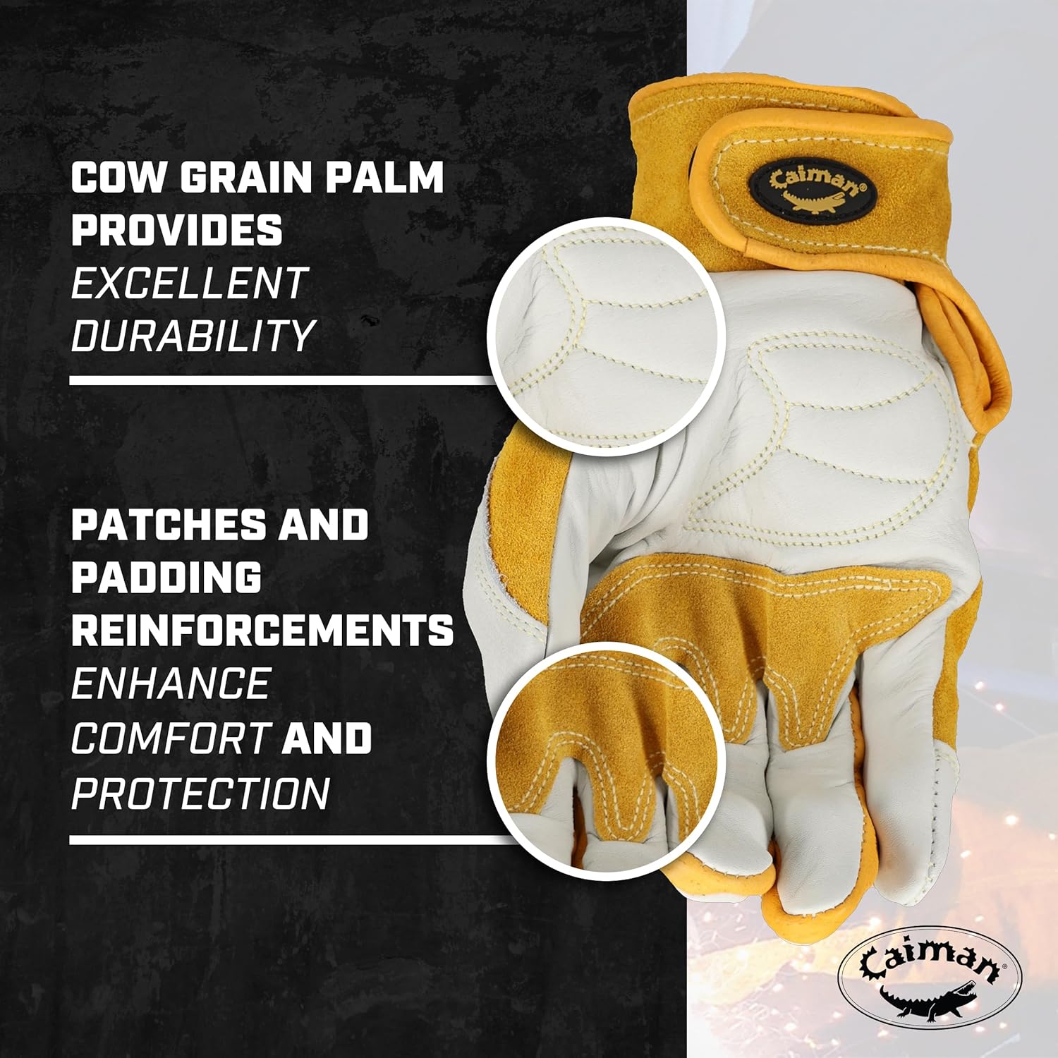 Kevlar-Seamed Multi-Task Welding Gloves 1828 (Medium/Yellow) - Image 2