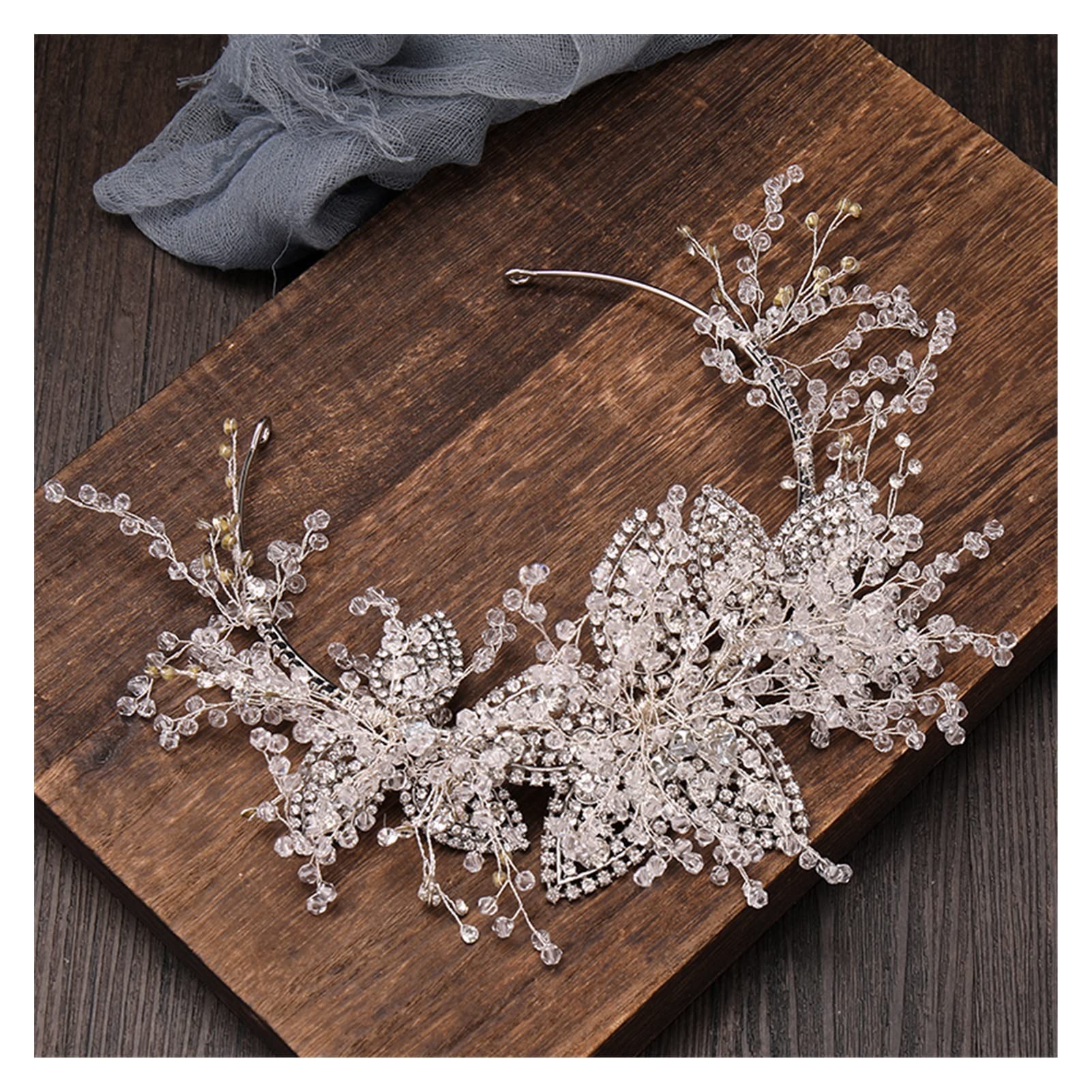 Couleur argenté de Luxe Mariage des Cheveux Accessoires de Cheveux de mariée à la Main (Metal Color : Silver)