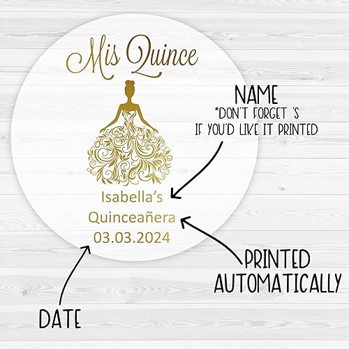 Miniatura 3 de Mis Quince Stickers, Clear Quinceañera Labels, Transparent Labels/Stickers (#027-CF)