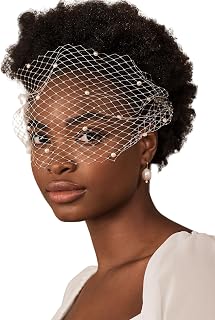 Passat Pearl Birdcage Fascinator Hat and Hair Clip - Tea Party and Wedding Veil - Pillbox Derby Hat - Bridal Birdcage Headband