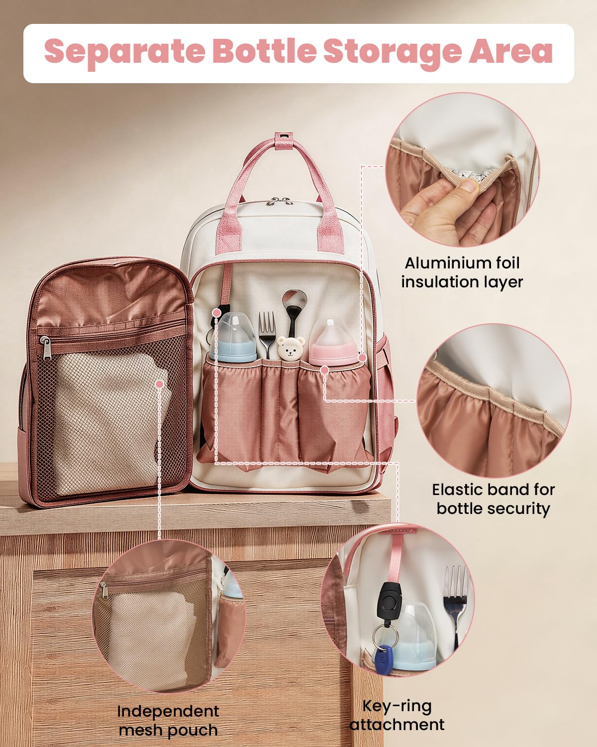 Miss Lulu Zaino Mamma Fasciatoio Grande, Borsa Passeggino 16 Tasche, Impermeabile, Isolanti