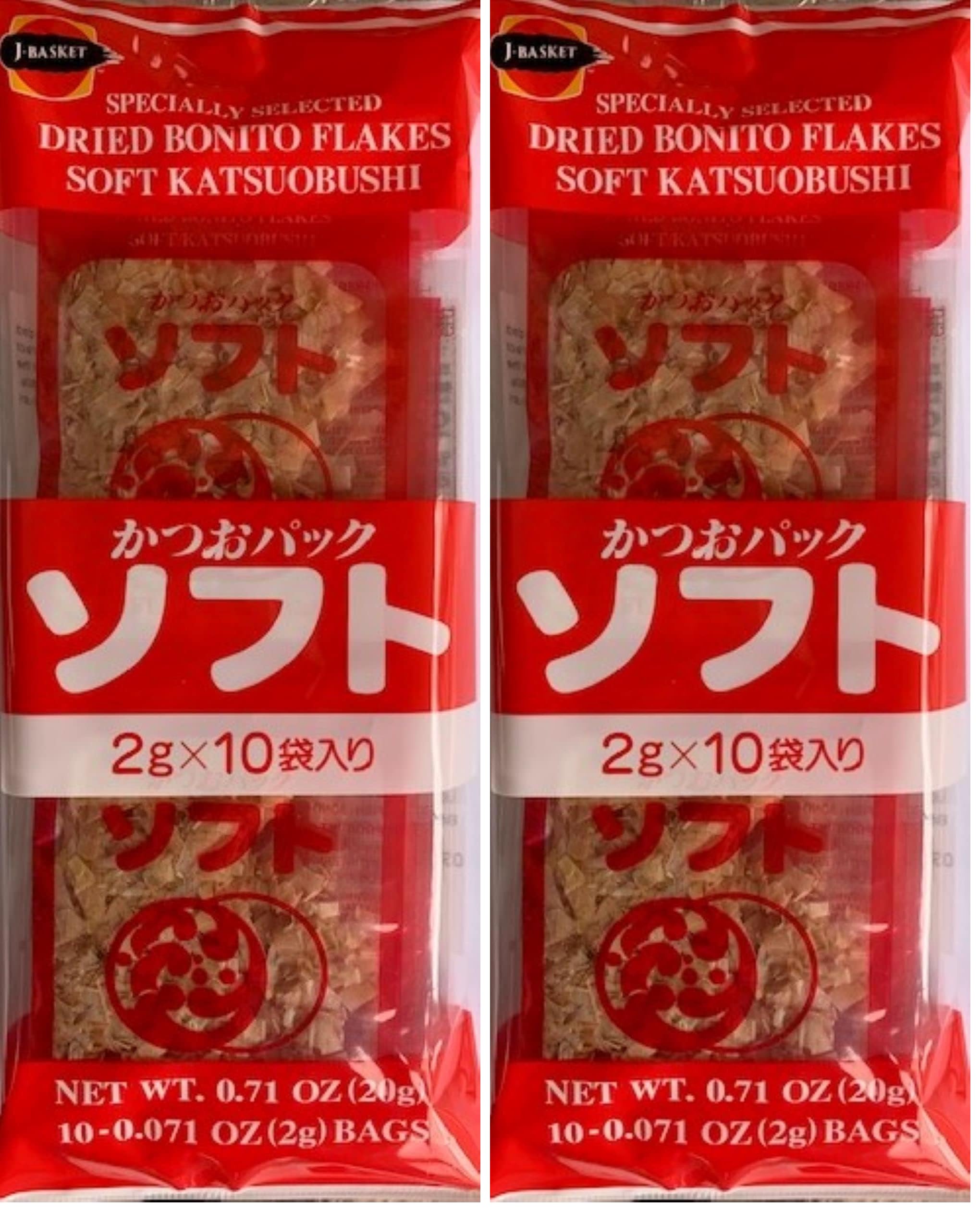 J-BASKET Katsuo Bushi Soft Dried Bonito Flakes 10ct (Pack of 2)