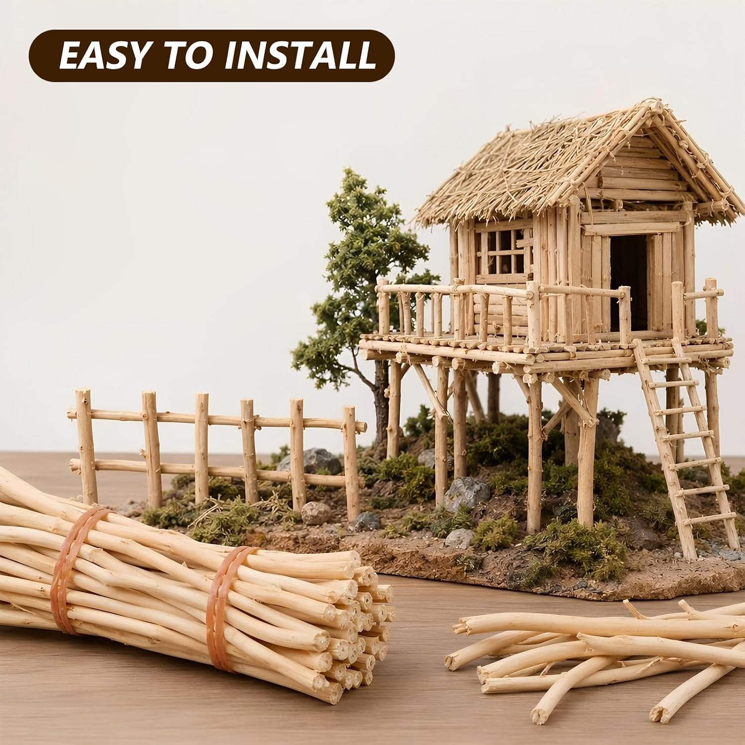 100pcs Craft Wood Sticks for DIY Frame Borders