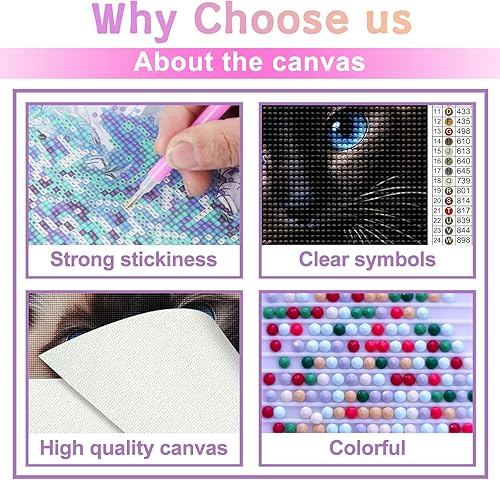 Miniatura 4 de Kits de pintura de diamantes para adultos, lindo gato siamés redondo de taladro completo 5D diamantes gemas arte taladro kits de decoración del