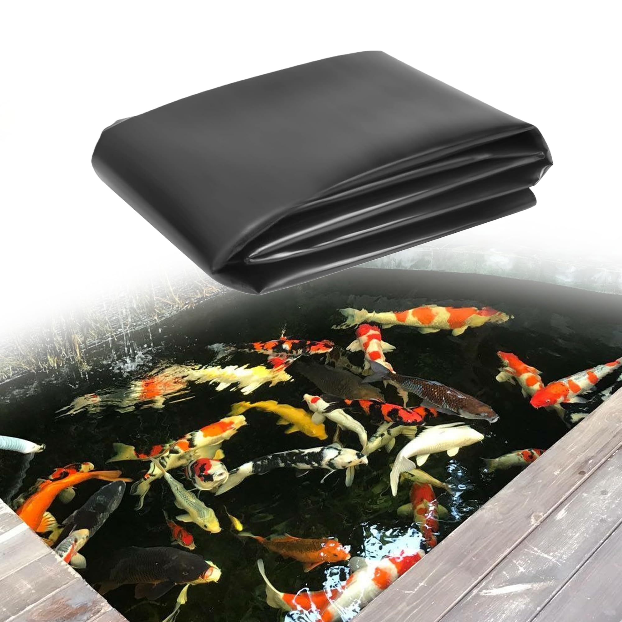 Bâche bassin pour grand bassin à poissons et jardin bâche souple noire 700 x 1400 cm