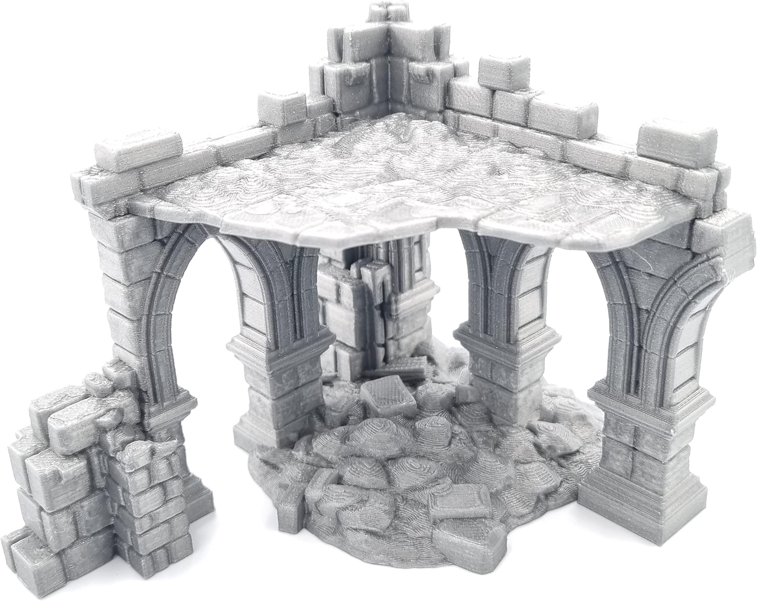 QP3D - Battle Ruined Building Wall, Terrain Scenery for Tabletop & RPG 28-32mm Miniatures Wargame Props DnD D&D, 3D Printed and Paintable