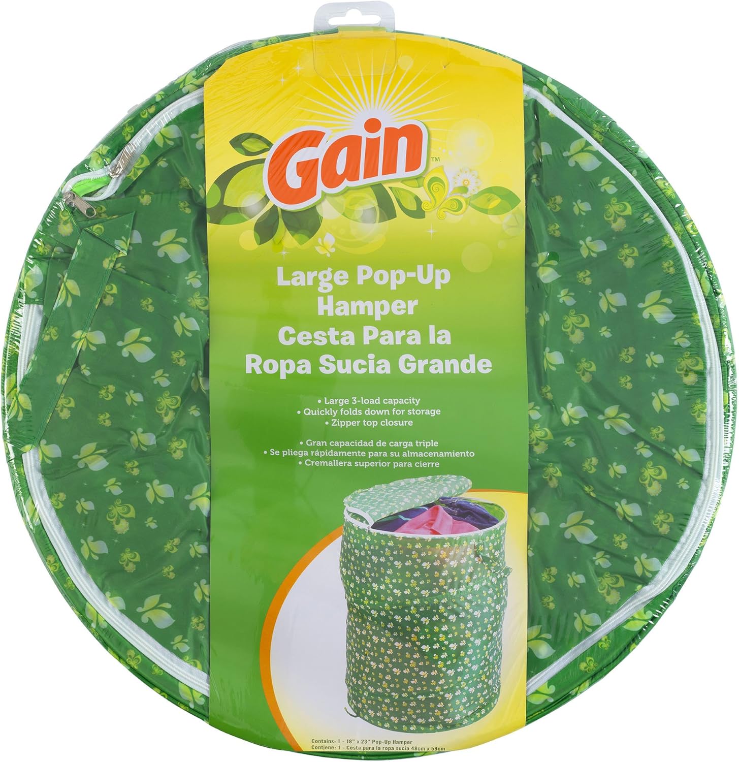 Gain Large Round Popup Hamper, Green Everything Else