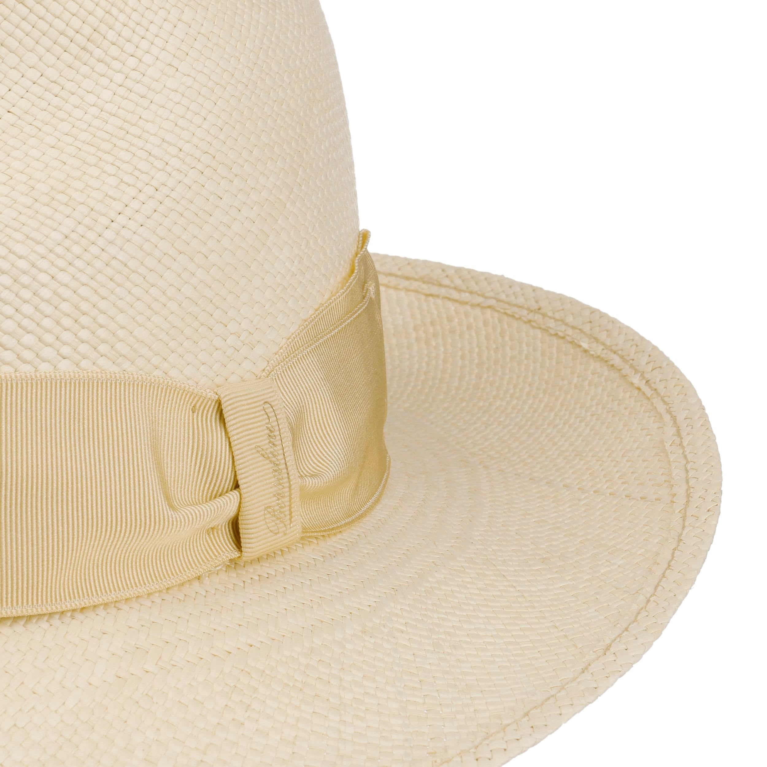 Borsalino Chapeau Panama Amedeo Bogart Homme - Made in Italy Fedora D'Ete avec Ruban Gros Grain Printemps-ete Ete