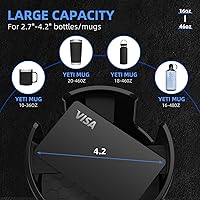 Vista 3 de DYLEN Car Cup Holder Expander, Cup Holder Extender Adapter for Car with Expandable Base, Fits Yeti 20/26/30/46oz, Hydroflask 32/40oz, Large Water