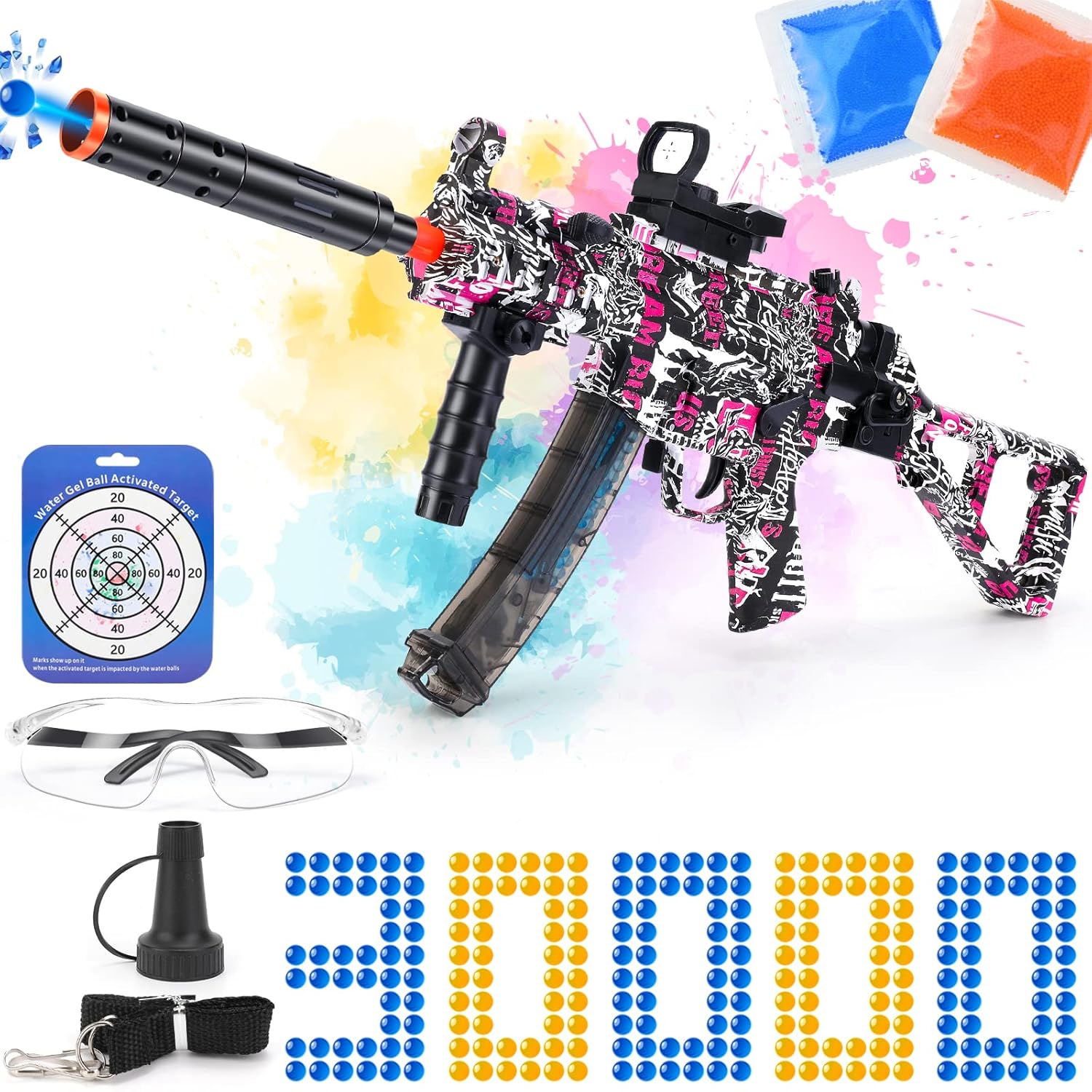 Buy iTechjoy MP5 Gel Ball Blaster Toy, Automatic Splatter Water Ball