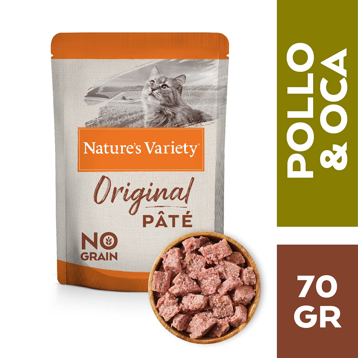Nature's Variety Original No Grain - Multipack de patés para Gatos Adultos - 3 Multipacks de 12 x 70 g - Total 2,52 kg