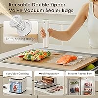 Vista 5 de Compact Vacuum Sealer for Food (Contains 30 Reusable Seal Bags) Featuring LED Pressure Display, Ultimate Suction Power, Handheld Vacuum Sealer