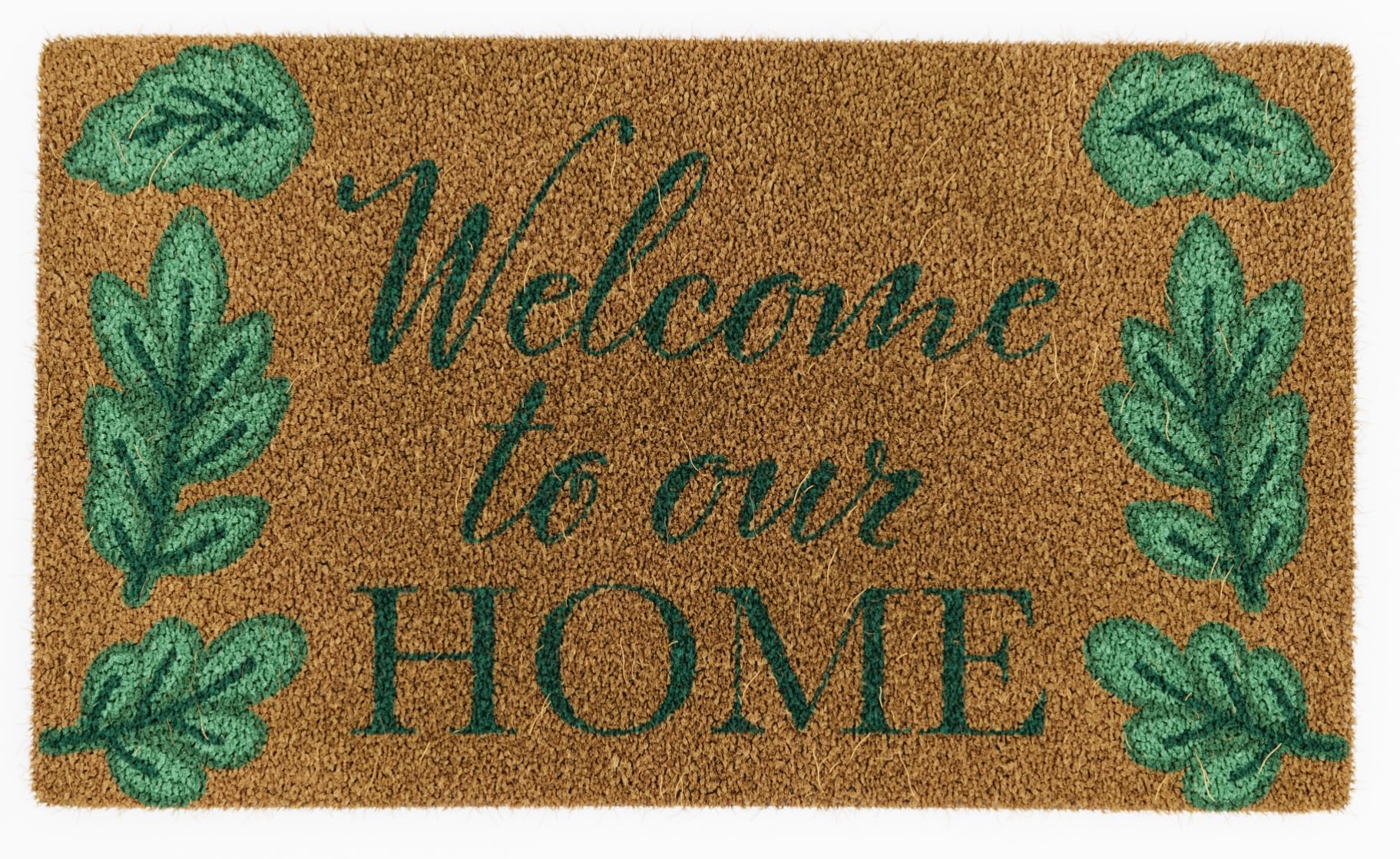 Avera Products Welcome to Our Home Spring and Summer Leaves Natural Coir Doormat Anti-Slip Rubber Back | 17