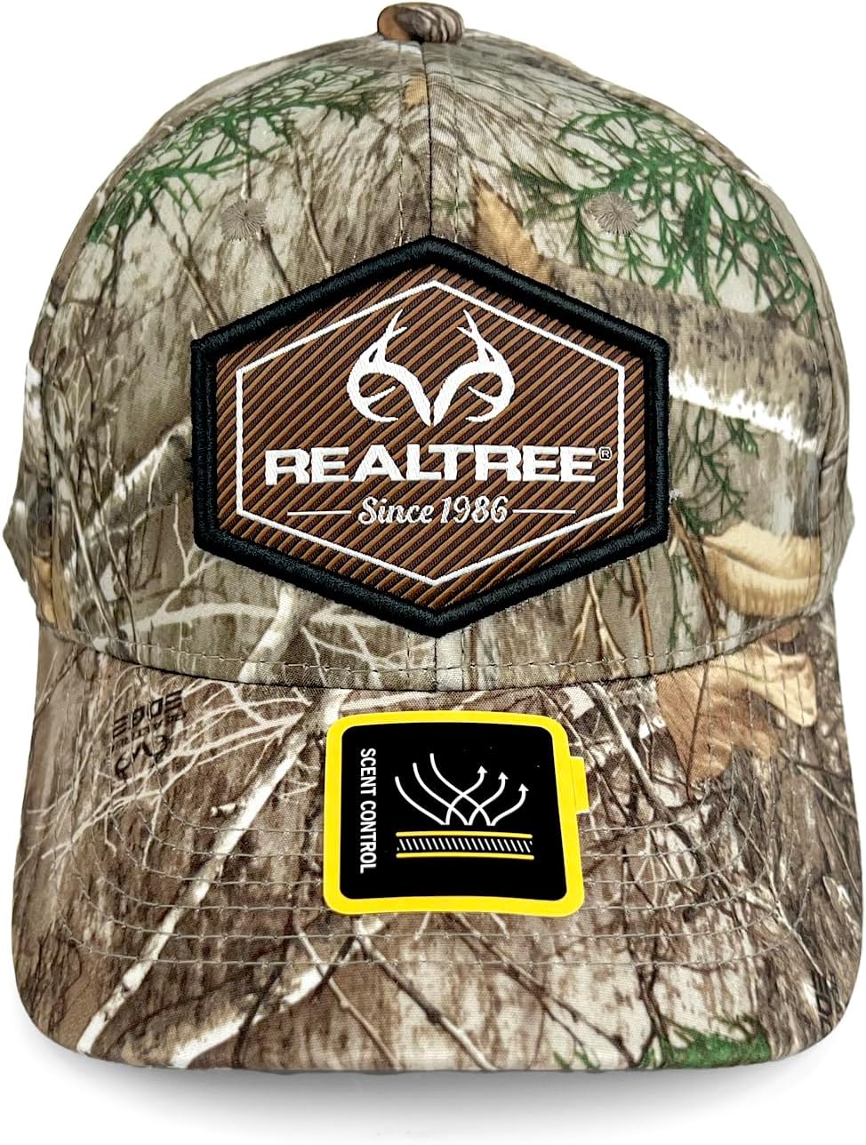 Realtree Men's Camo Hat with 3D Embroidered Antler Logo Hats - Premium 6 Panel Caps for Hunting, Fishing, Hiking and Outdoors