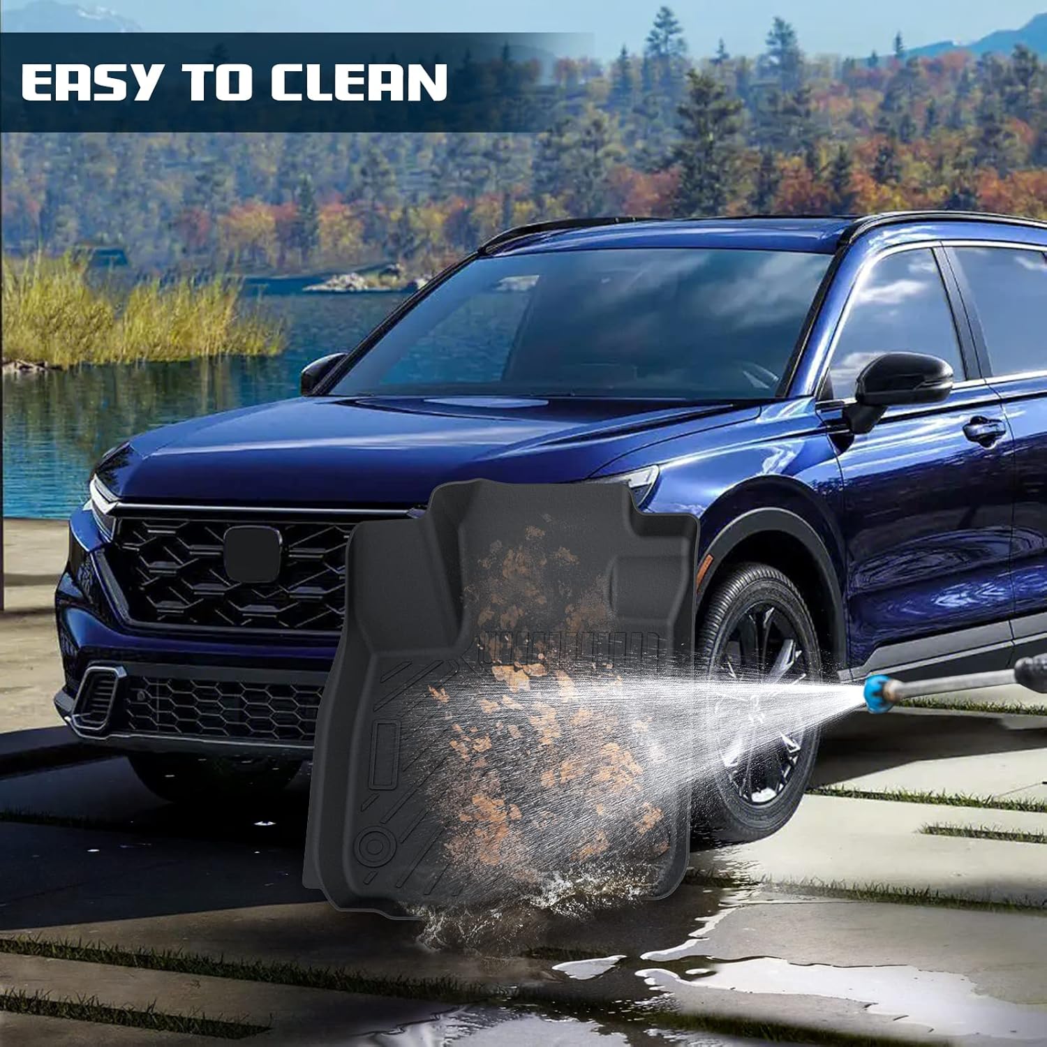 Floor Mats for 2023-2025 2026 Honda CR-V CRV (Include Hybrid) All Weather Protection TPE Rubber Floor Liners for 2026 Honda CRV Hybrid Accessories, Odorless Anti-Slip, 1st & 2nd Row, Black - Image 7