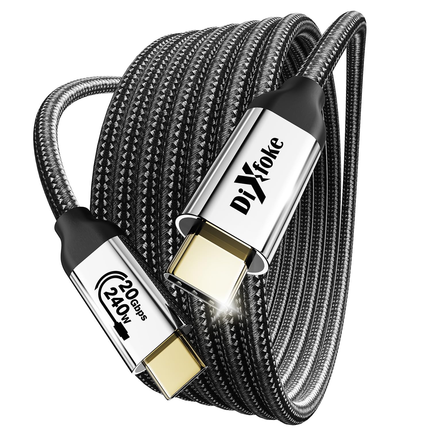 Dixfoke USB-C Cable [3.3 FT], 240W PD Fast Charging, 20Gbps Data Transfer, 2026 New USB C to USB C Ultra Cable, Thunderbolt 3 for MacBook, Android