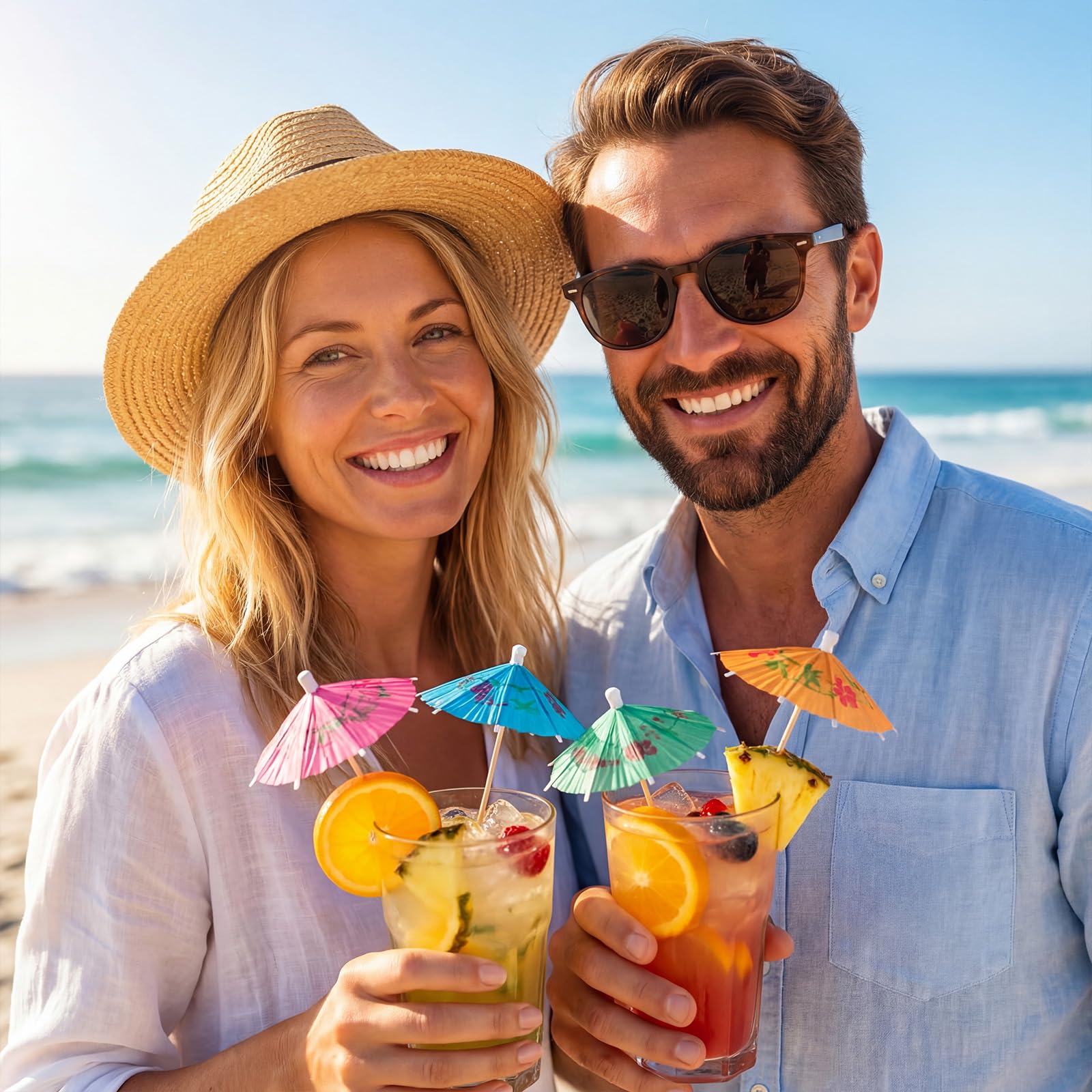 100 Pezzi Ombrelli da Cocktail, Ombrellini da Cocktails, Ombrellini Cocktail Hawaii, Decorazione Cocktails, Ombrellino da Cocktaill per Dolci, Torte, Bevande, Matrimoni, Spiaggia, Bar, Hawaiano Feste
