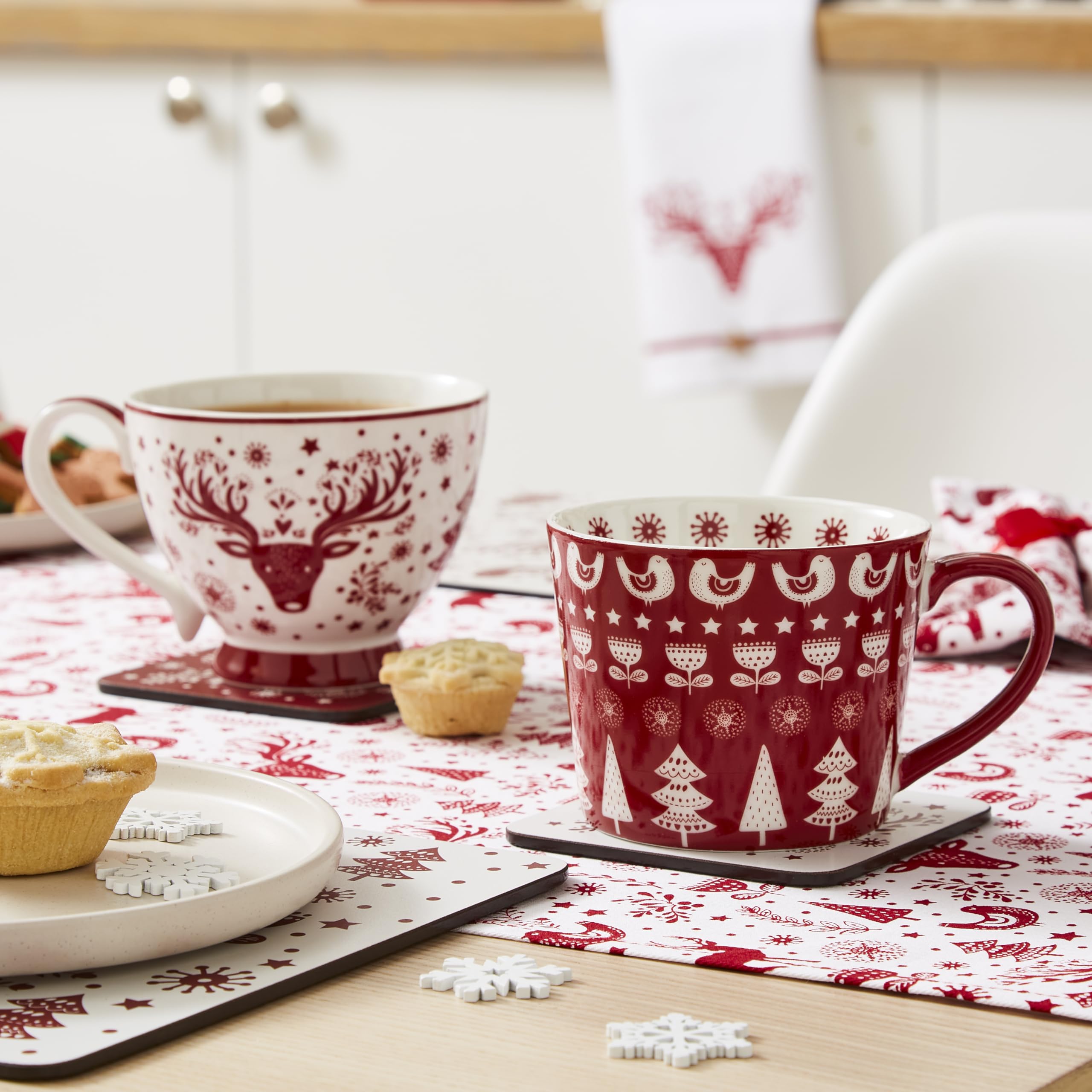 420ml Christmas Ceramic Gold-plated Teapot Cup And Saucer Set With Christmas Graffiti Coffee Flower Tea Set Christmas Gift