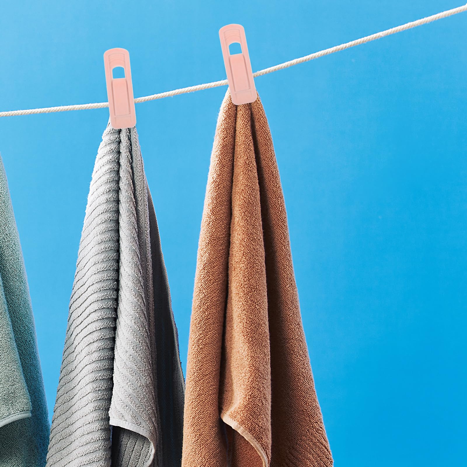 Beavorty 50 Pinzas para Tendedero de Plástico Antideslizantes Superficie de Terciopelo Rosa, Tamaño Pequeño, para Colgar Ropa Delicada en Casa, Viaje y Dormitorio, Paquete de 50 Unidades