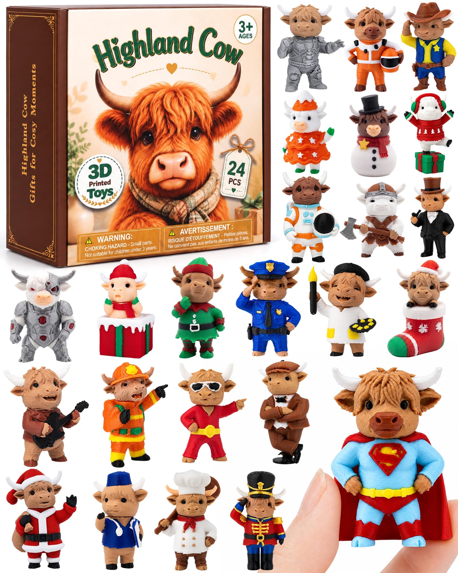 ESOAKER 3D Printed Highland Cow Toys